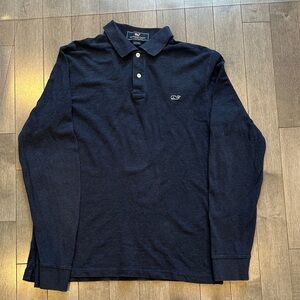 Vineyard Vines Men's Dark Blue Long Sleeve Polo